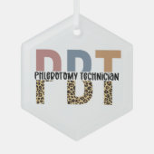 PBT静脈切除技術者豹プリント ガラスオーナメント (正面)