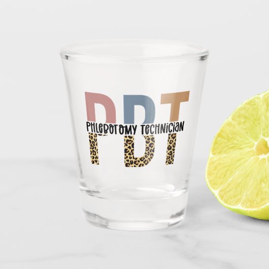 PBT静脈切除技術者豹プリント ショットグラス (正面)