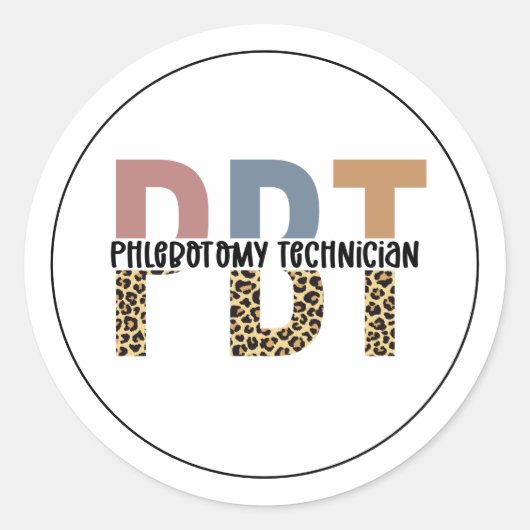 PBT静脈切除技術者豹プリント ラウンドシール (正面)