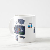 Pcコンポーネントのピクセルアート コーヒーマグカップ (正面左)