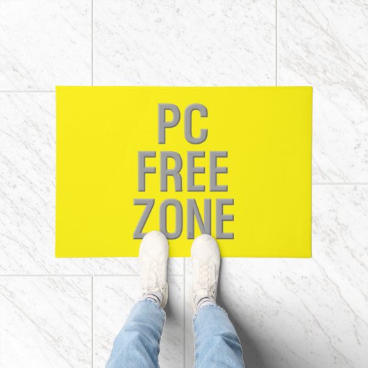PCフリーゾーンの黄色の書式 ドアマット (室内)