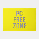 PCフリーゾーンの黄色の書式 ドアマット (正面)