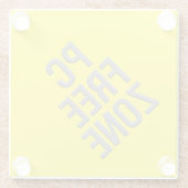 PCフリーゾーンイエローダイヤモンドガラスコースター ガラスコースター (裏面)