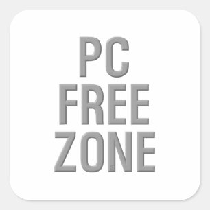 PCフリーゾーン正方形ステッカー スクエアシール