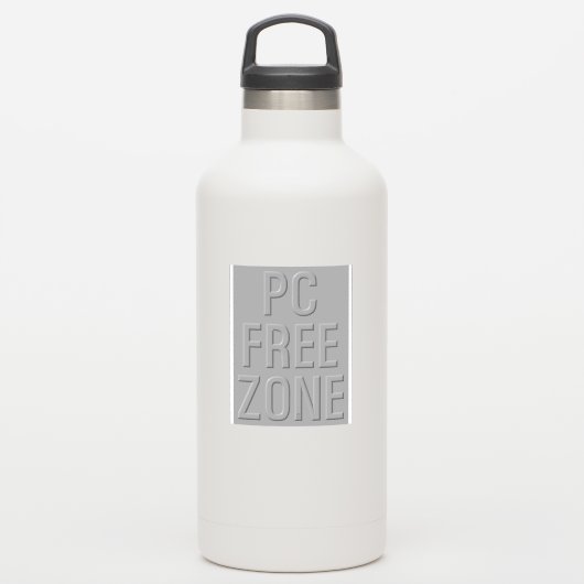 PCフリーゾーン灰色の輪郭シール シール (ウォーターボトル)