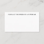 PCマウスカークリック：スーパーカーのスピードで 名刺 (裏面)