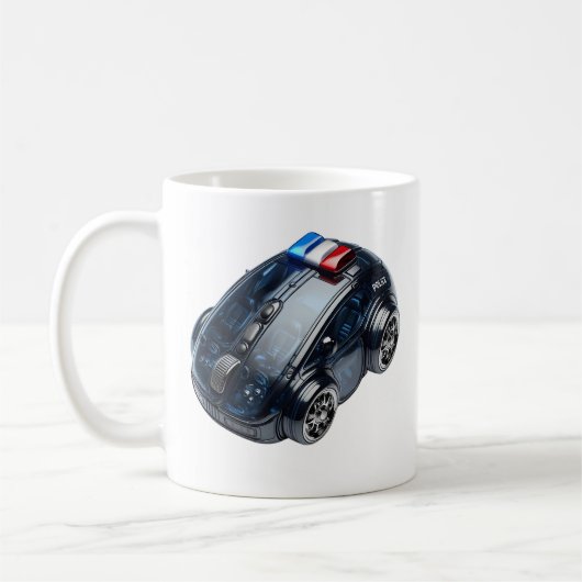 PCマウスカー:パトカー コーヒーマグカップ (左)