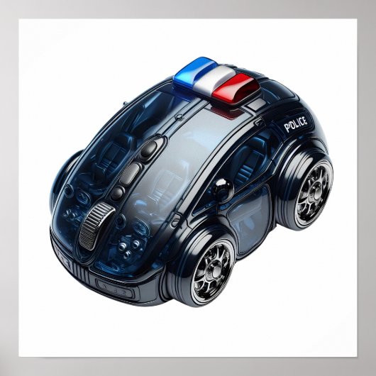PCマウスカー:パトカー ポスター (正面)