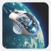 PCマウス – 宇宙船:クリック地球軌道上。 スクエアシール (正面)