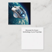 PCマウス – 宇宙船：クリック地球軌道上。 スクエア名刺 (正面/裏面)