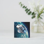 PCマウス – 宇宙船：クリック地球軌道上。 スクエア名刺 (スタンド正面)