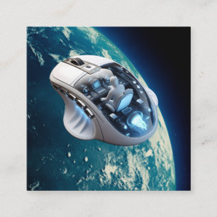 PCマウス – 宇宙船：クリック地球軌道上。 スクエア名刺