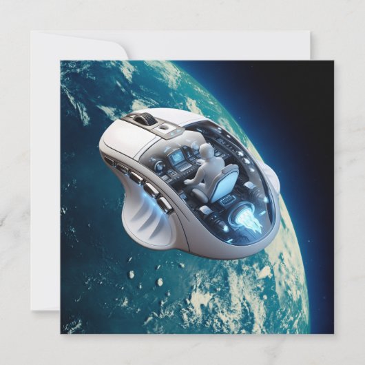 PCマウス-宇宙船: 地球軌道をクリック。 招待状 (正面)