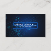 PC技術者モノグラムはっきりしたコンピュータ回路 名刺 (正面)