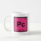 Pc - パールシティ オアフ ハワイ 化学記号 コーヒーマグカップ (左)
