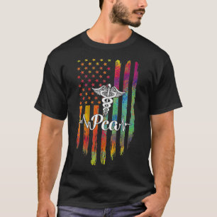 PCAカデウスアメリカ国旗USAハートビートナースWe Tシャツ