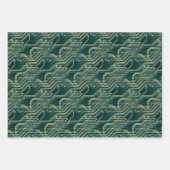 PCBパターンのクールでアブストラクトな電子ギーク ラッピングペーパーシート (正面3)