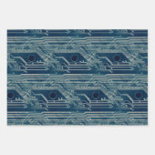 PCBパターンのクールでアブストラクトな電子ギーク ラッピングペーパーシート (正面2)