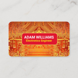 PCB回路基板（電気技術者）金ゴールドQR 名刺