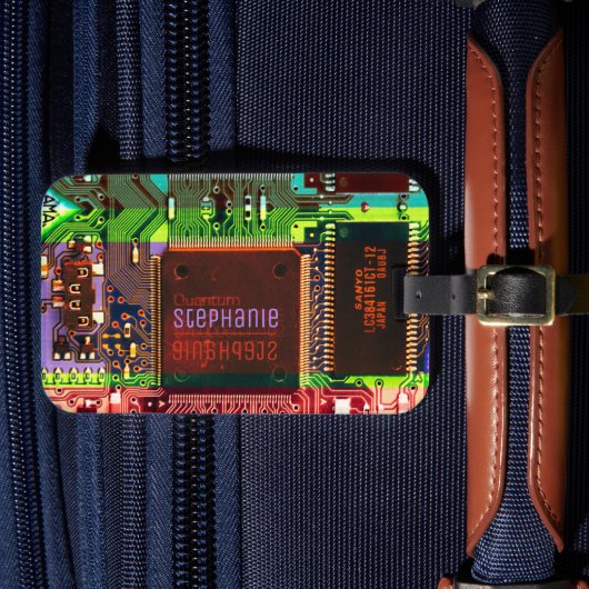 PCB電子カッコいいコンピュータ技術プリント回路 ラゲッジタグ (正面インサイチュ4)