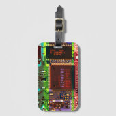 PCB電子カッコいいコンピュータ技術プリント回路 ラゲッジタグ (正面縦)