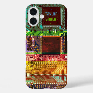 PCB電子カッコいいコンピュータ技術プリント回路 iPhone 16 PLUSケース