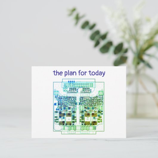 PCB Printed Circuit Board Platinen-Karte mit Plan ポストカード (スタンド正面)