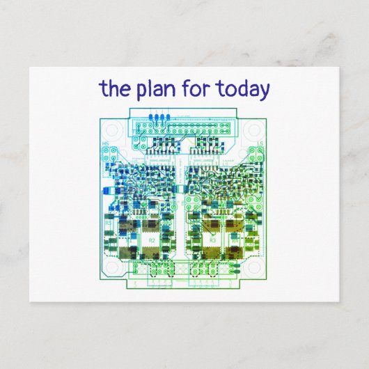 PCB Printed Circuit Board Platinen-Karte mit Plan ポストカード (正面)