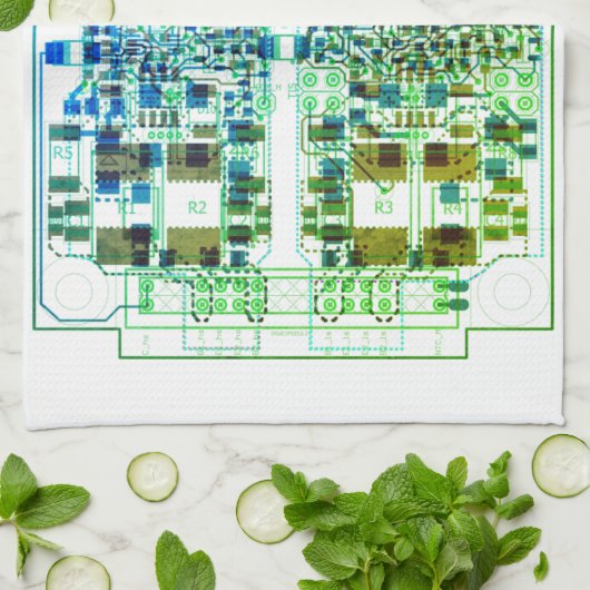 PCB Printed Circuit Board Platinen-Tuch mit Plan キッチンタオル (折り畳み)