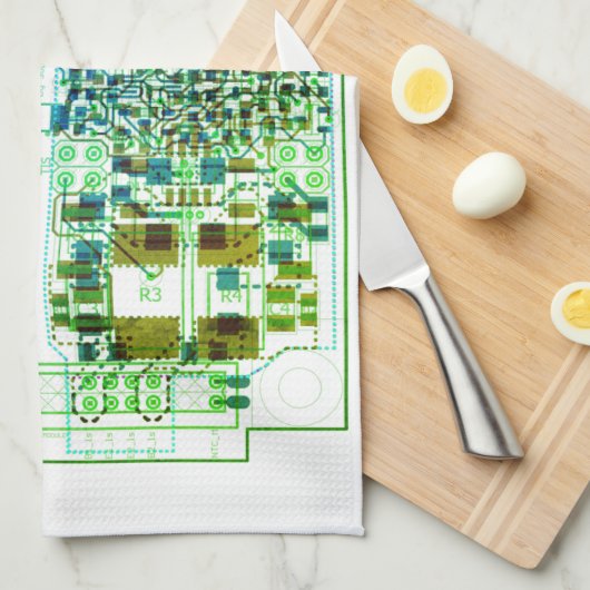 PCB Printed Circuit Board Platinen-Tuch mit Plan キッチンタオル (四つ折り)