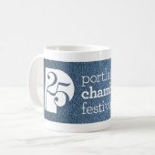 PCMF第25記念日のマグ コーヒーマグカップ (正面左)