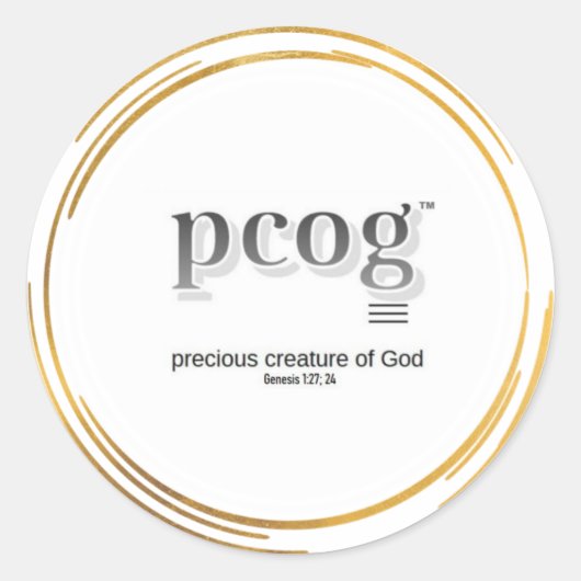 pcog、言葉、聖書GOLD WHISPY CIRCLES ステッカー (正面)