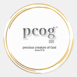 pcog, words & scriptureGOLD WHISPY CIRCLES sticker ラウンドシール