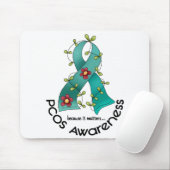 PCOSの花のリボン マウスパッド (マウス)