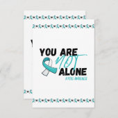 PCOSティール（緑がかった色）リボン認識度 サンキューカード (正面/裏面)