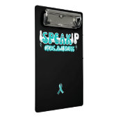 PCOS話認識度ティール（緑がかった色）リボン ミニクリップボード (アングル)