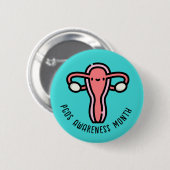 PCOS認識度月 缶バッジ (正面&裏面)