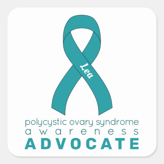 PCOS Advocateホワイトスクエアステッカー スクエアシール (正面)