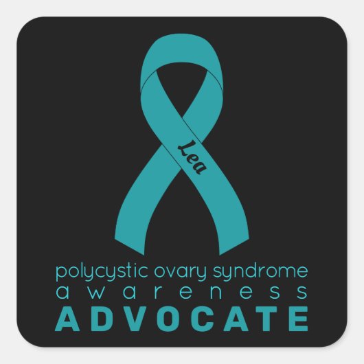 PCOS Advocate Black Squareステッカー スクエアシール (正面)