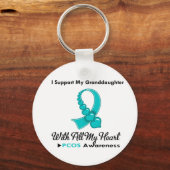 PCOS Iが孫娘をサポート キーホルダー (正面)