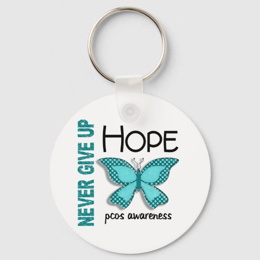 PCOS Never 与え Up Hope Butterfly 4.1 キーホルダー (正面)