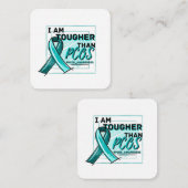 PCOS PCOS認識度ティール（緑がかった色）リボンより強い ノートカード (正面/裏面)