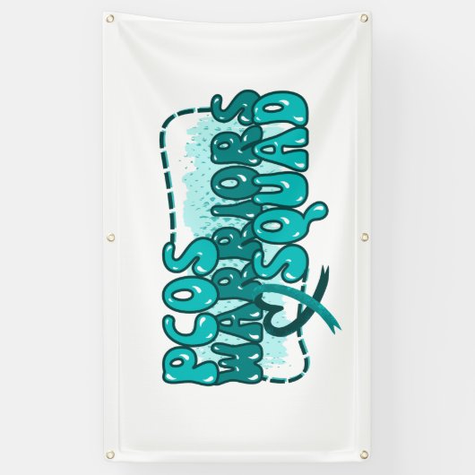 PCOS WARRIORS SQUAD POLYCYSTIC Ovary症候群 横断幕 (縦)