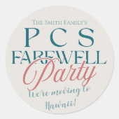 PCS送別パーティー-モダン軍隊開始遠くに ラウンドシール (正面)