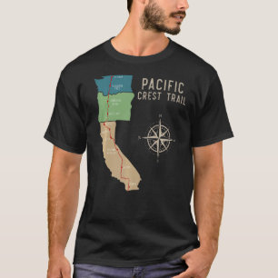 Pct太平洋岸登山道ハイキングマップ1 Tシャツ