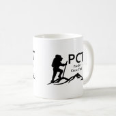PCT – 太平洋クレストのトレイル コーヒーマグカップ (正面右)