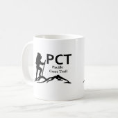 PCT – 太平洋クレストのトレイル コーヒーマグカップ (正面左)