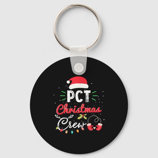 Pct Christmas Crew Fun Patient Care Tech Matching キーホルダー (正面)