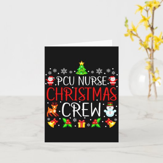 Pcu Nurse Christmas Crew Matching Xmas  カード (黄色い花)