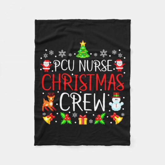 Pcu Nurse Christmas Crew Matching Xmas  フリースブランケット (正面)